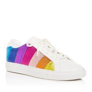 KURT GEIGER LONDON Women's Lane Stripe Rainbow Fashion Low-Top Sneakers
